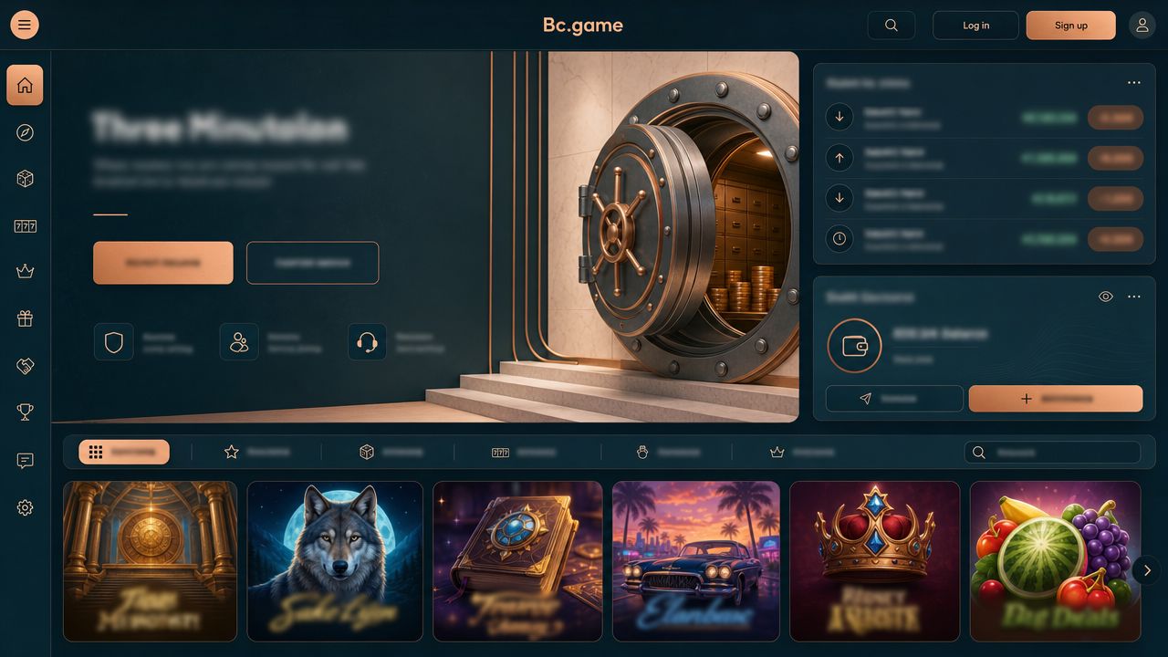 Illustrative screenshot of the Bc.game casino homepage