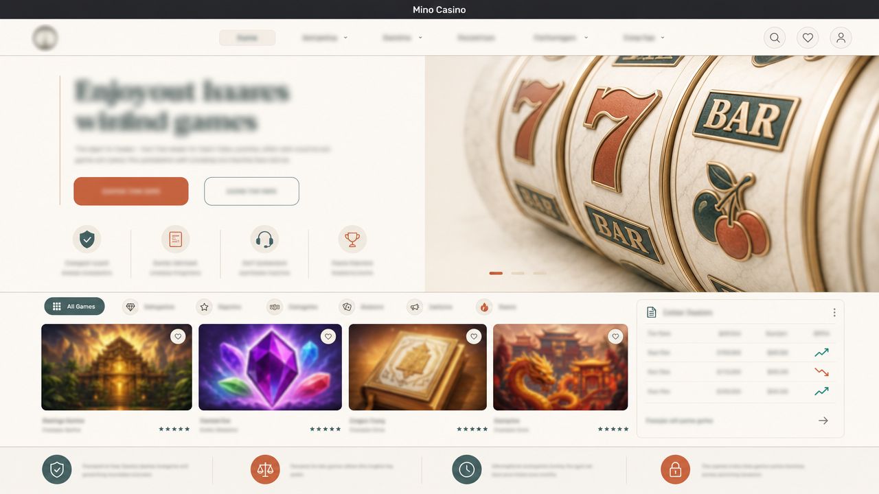 Mino Casino website screenshot